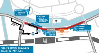 Station Groningen - haltes treinvervangende bussen
